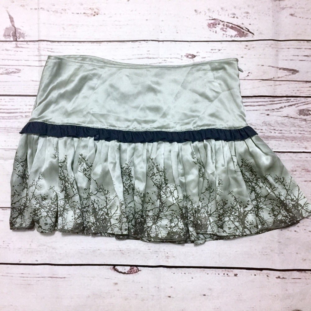 Earl Jean Beautiful Prints Silk Ruffle mini Skirt